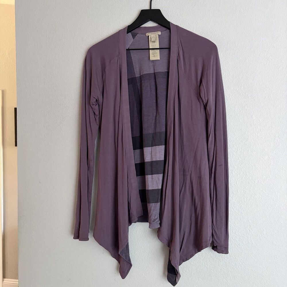 Burberry Brit Women’s Nova Check Wrap Cardigan Size M Purple